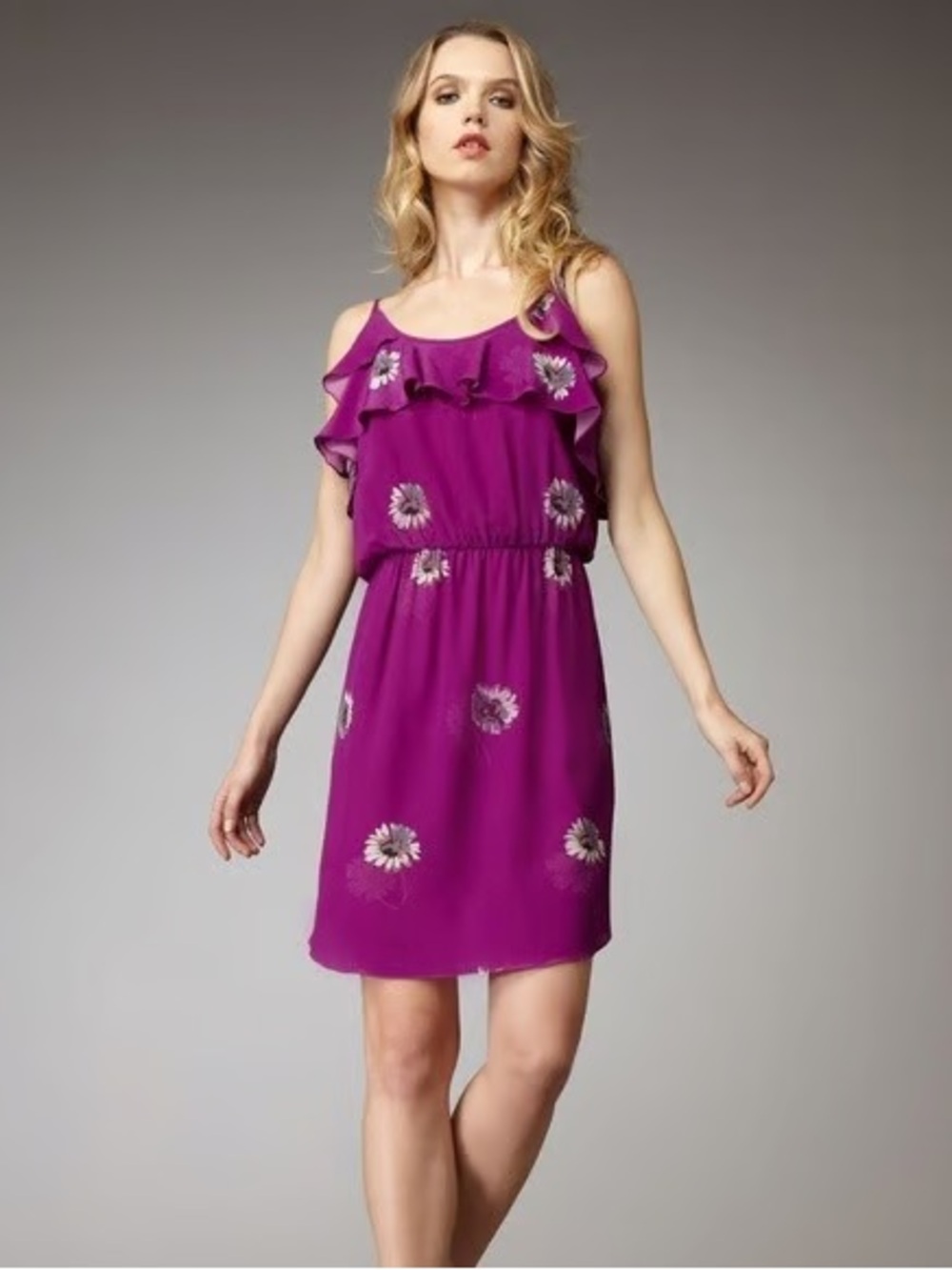 Rebecca Taylor Shadow Daisy silk dress